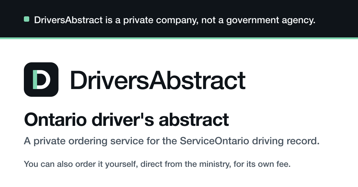 Who is allowed to order an Ontario driver record | DriversAbstract